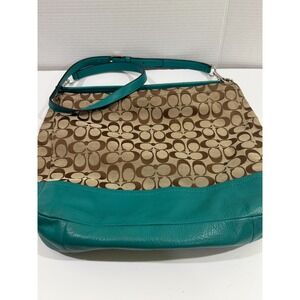 Coach Park Hobo Turquoise & Blue Signature C Shoulder Bag Purse F23279